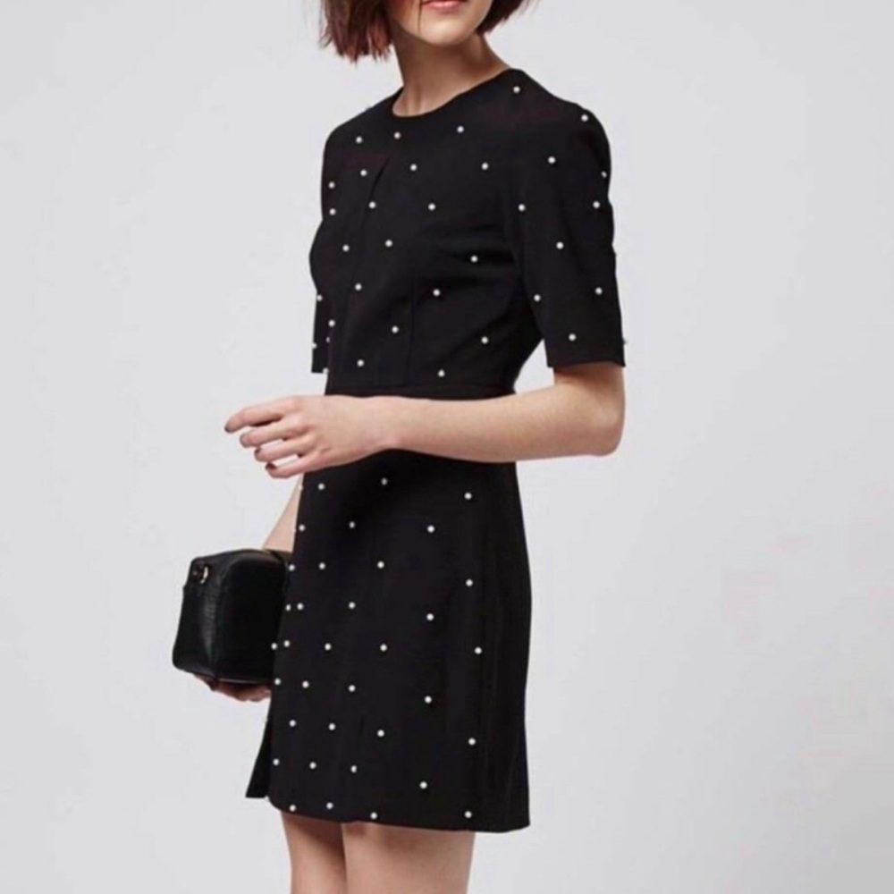 Top shop black pearl dress